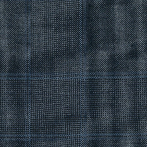 Ткань костюмная, цвет - Синий в клетку
