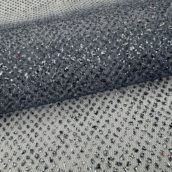 Фатин с глиттером плательный, цвет - в ассортименте