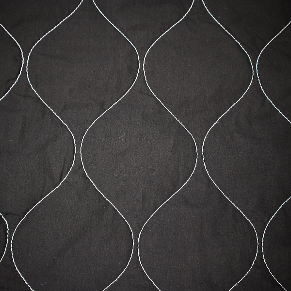 Курточная стёганая ткань с синтепоном, цвет - Чёрный