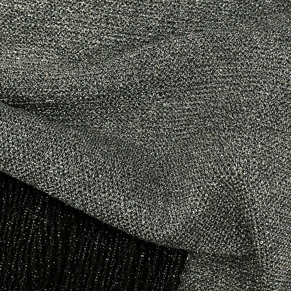 Полиэстер плательный, цвет - Чёрно-серебряный