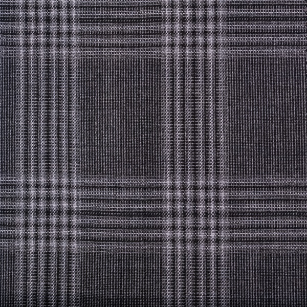 Шерсть костюмная, цвет - Чёрный в клетку