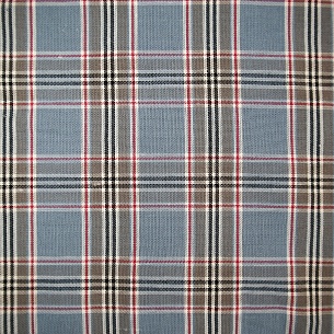 Рубашечная ткань в клетку, цвет - Синий