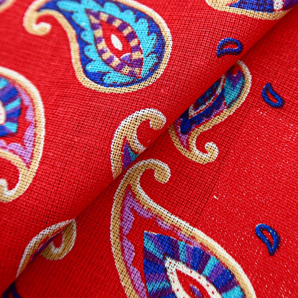 Ситец плательный, цвет - Красный