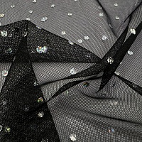 Полиэстер плательный, цвет - Чёрный