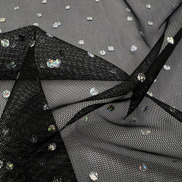 Полиэстер плательный, цвет - Чёрный