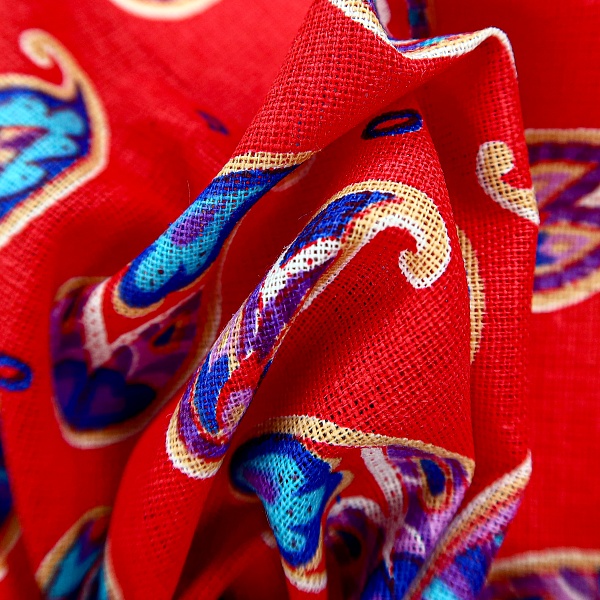 Ситец плательный, цвет - Красный