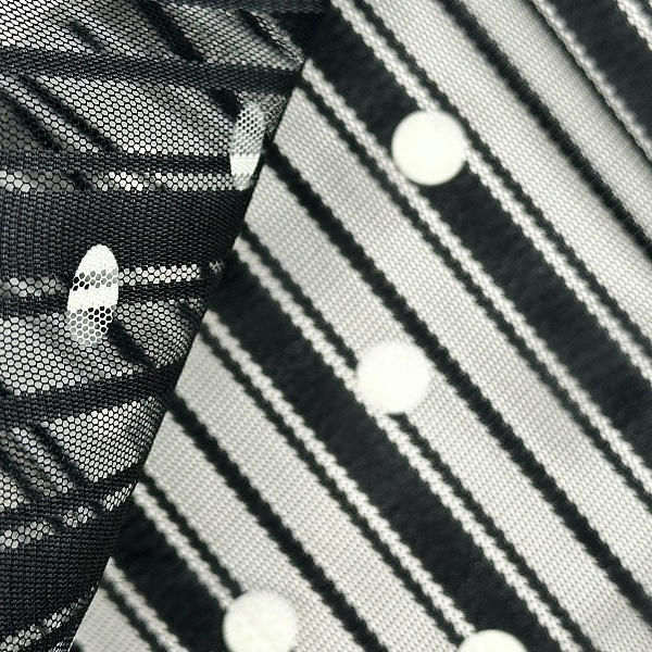 Полиэстер плательный, цвет - Чёрно-белый