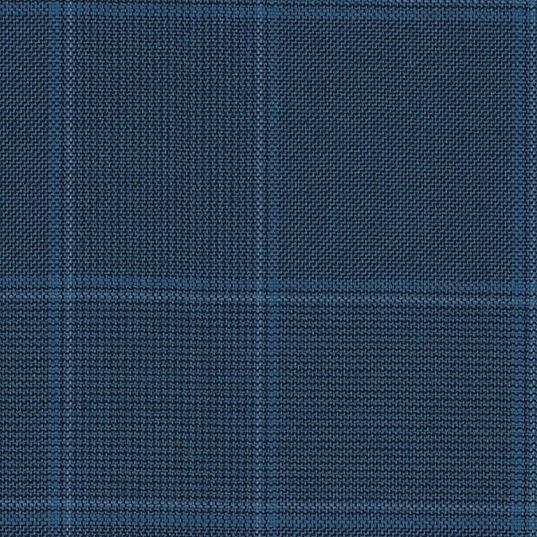 Ткань костюмная, цвет - Голубой в клетку