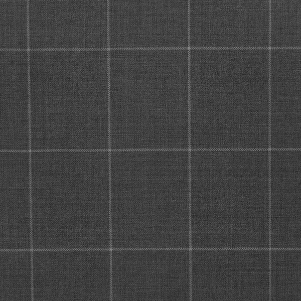 Ткань костюмная, цвет - Серый в белую клетку