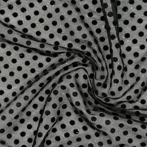 Полиэстер плательный, цвет - Чёрный