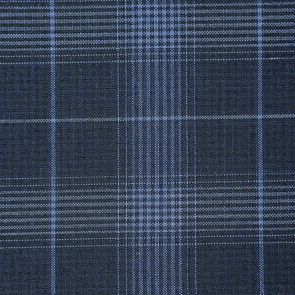 Полиэстер костюмный, цвет - Тёмно-синий в клетку