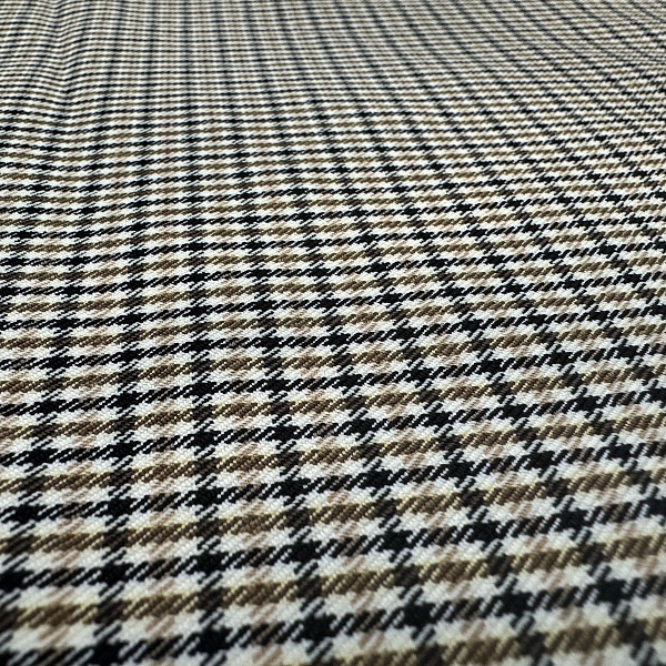 Полиэтер плательный, цвет - Коричневый в клетку