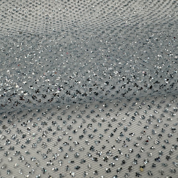 Фатин с глиттером плательный, цвет - в ассортименте