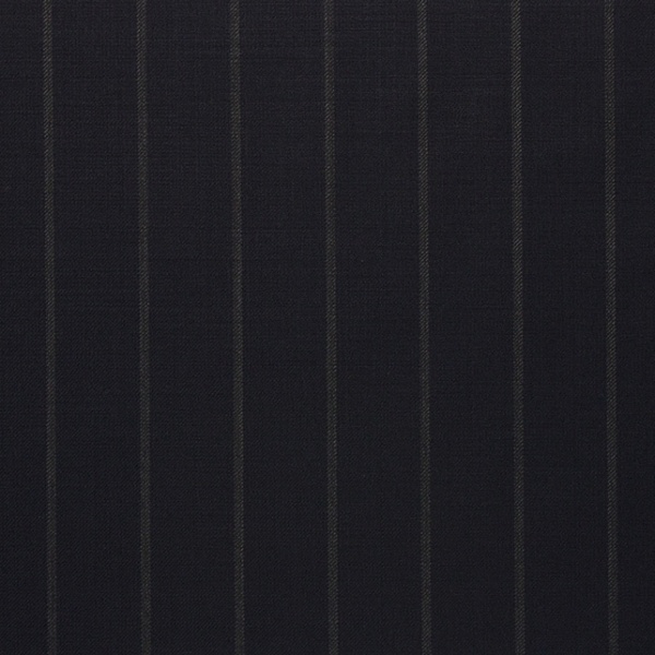 Ткань костюмная, цвет - Тёмно-синий в серую полоску