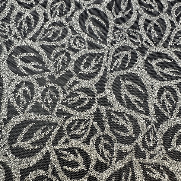 Полиэстер плательный, цвет - Тёплый Белый / Серебро