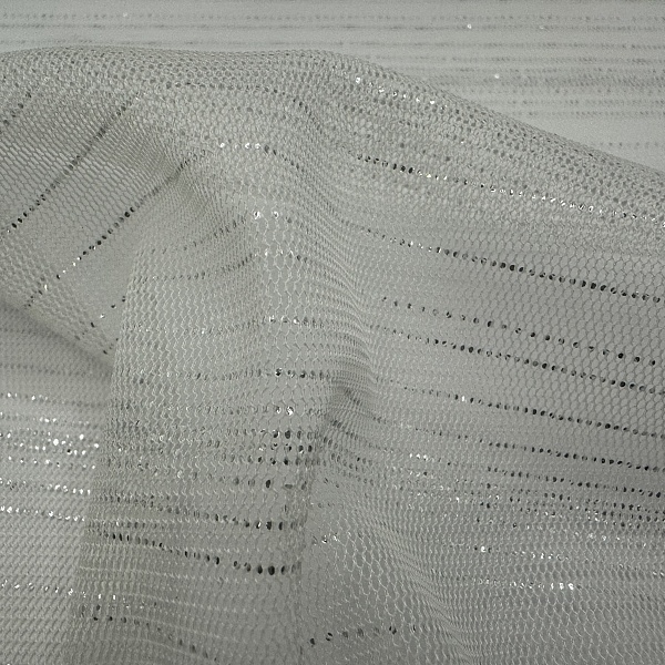 Полиэстер плательный, цвет - Белый с шиммером