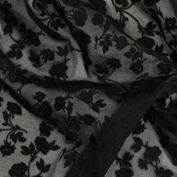 Полиэстер плательный, цвет - Чёрный