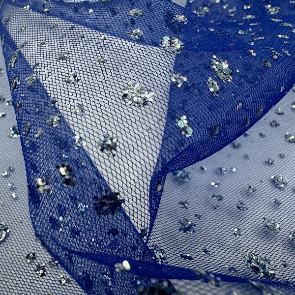 Фатин с глиттером плательный, цвет - в ассортименте