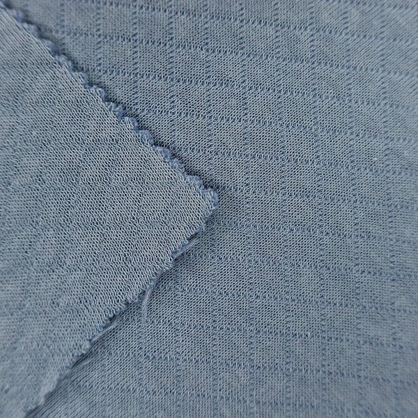 Трикотаж жаккард, 30/600/30 карде, цвет - Голубой