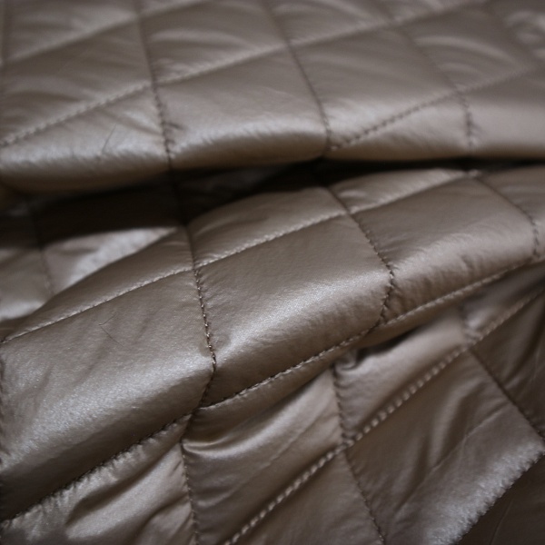 Курточная стёганая ткань с синтепоном, цвет - Шампань