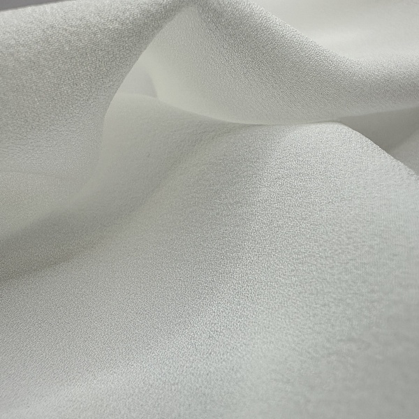 Натуральный шёлк, креп-жоржет плательно-блузочный, цвет - 
 Молочный