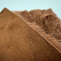 Натуральная меховая овчина одёжная, цвет - Коричневый тёмный