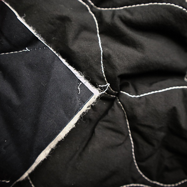 Курточная стёганая ткань с синтепоном, цвет - Чёрный