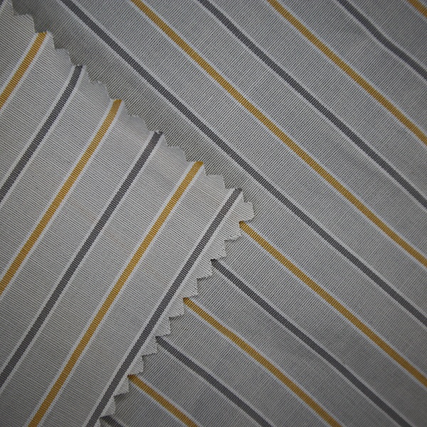 Рубашечная ткань в полоску, цвет - Серый