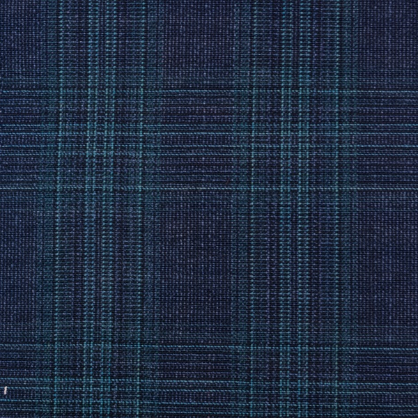 Шерсть костюмная, цвет - Зелёный в клетку